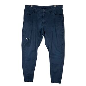 Salewa Alpine Hemp Dolomite Pants Men's XL Zipper Pockets Baggy‎ Logo Fair Wear